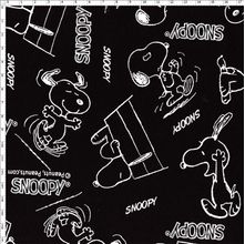 Tecido Estampado para Patchwork - Coleção Snoopy Black and White (0,50x1,40)