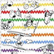 Tecido Estampado para Patchwork - Coleção Snoopy Chevron Fundo Branco (0,50x1,40)