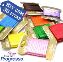 Kit Fita de Cetim para Bordar - 30 cores