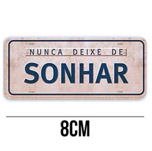 Aplique de MDF e Papel - Placa Nunca Deixe de Sonhar APM8 - 349