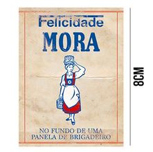 Aplique de MDF e Papel - Felicidade Mora no Fundo de Uma Panela de Brigadeiro APM8 - 757