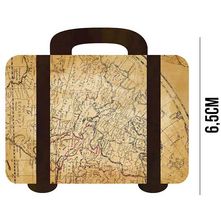 Aplique de MDF e Papel - Mala Mundi APM8 - 1094