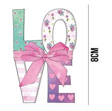 Aplique de MDF e Papel - Love Rosa APM8 - 985