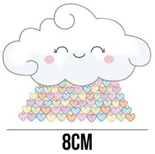 Aplique de MDF e Papel - Nuvem Corações APM8 - 1066