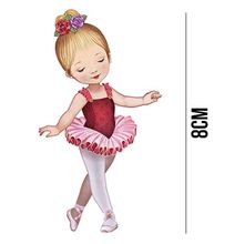 Aplique de MDF e Papel - Bailarina Vermelha APM8 - 583