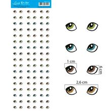 Decalque a Base D'Água DQE-019 Olhos 3 - 51 Pares