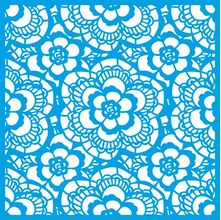 Stencil Litoarte Rose Ferreira 20 x 20 cm - STXX-088 Renda Guipir Floral