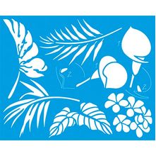 Stencil Litoarte 20 x 25 cm - STR-046 Flores Tropicais Sobreposição