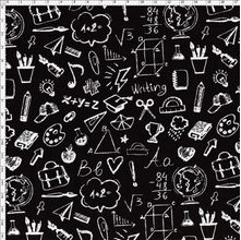 Tecido Estampado para Patchwork - Coleção Eduk Lousa Preto e Branco Cor 01 (0,50x1,40)