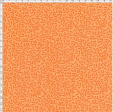 Tecido Estampado para Patchwork -  Roda de Cores Micro Geométrico Fundo Laranja (0,50x1,40)