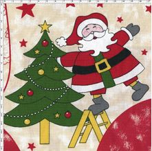 Tecido Estampado para Patchwork - Natal Painel Botas Papai Noel (1,40x0,60)