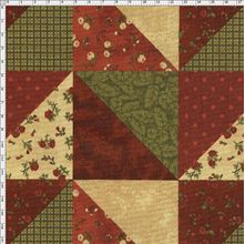 Tecido Estampado para Patchwork - Sunbonnet Composê Patch Bege Claro (0,50x1,40)