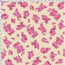 Tecido Estampado para Patchwork - Ibirapuera 692 Floral Bege Claro Cor 04 (0,50x1,40)