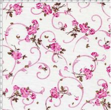 Tecido Estampado para Patchwork - Ibirapuera 610 Floral Branco Cor 114 (0,50x1,40)