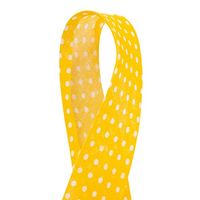 Viés Poá Fino 12mm - 20 Metros 336 - amarelo com bolinhas