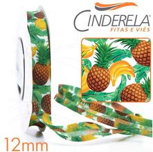 Viés Kitchen Fino 12mm 10 Metros - 361 Frutas Tropicais Brancas