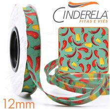 Viés Kitchen Fino 12mm 10 Metros - 377 Pimentas Verdes