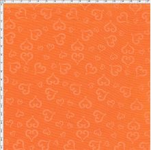 Tecido Estampado para Patchwork - Baltimore by Tais Favero - Coração Laranja (0,50x1,40)