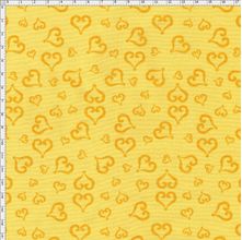 Tecido Estampado para Patchwork - Baltimore by Tais Favero - Coração Amarelo (0,50x1,40)