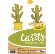 Régua Médio Cards Apliques e Pinturas - Cactos 04