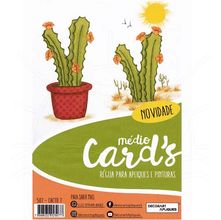 Régua Médio Cards Apliques e Pinturas - Cactos 07