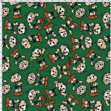 Tecido Tricoline Turma da Mônica: Cebolinha Fundo Verde (0,50x1,40)