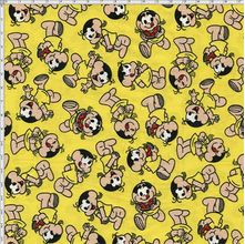 Tecido Estampado para Patchwork - Turma da Mônica: Magali Fundo Amarelo (0,50x1,40)