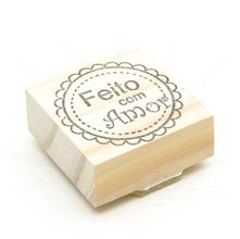 Carimbo Artesanal 5X5 Feito com Amor - LC-07