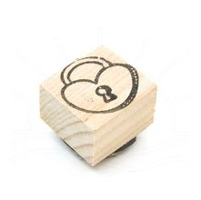 Carimbo Artesanal 3X3 Coração Cadeado - LC-140