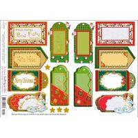 Papel Decoupage 3D c/ Hot Stamping Natal  22,8 x 30,8cm Dh3n - 004 tags