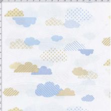 Tecido Estampado para Patchwork - Geo Sky: Nuvens Azul Claro (0,50x1,40)