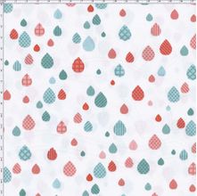 Tecido Estampado para Patchwork - Geo Sky: Gotas Verde (0,50x1,40)