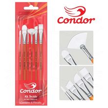 Kit Pincéis para Pintura em Tecido Condor 595 - 6 Unidades