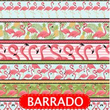 Tecido Estampado para Patchwork - Flamingos Tropical Cor 2092 (0,50x1,40)