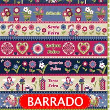 Tecido Estampado para Patchwork - Semaninha Doce Lar Cor 2152 (0,60x1,50)