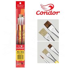 Kit Pincéis para Pintura em Tela Condor - 5 Unidades