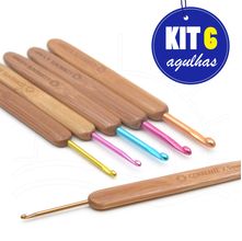 Kit de Agulhas para Crochê Bambu Corrente - 6 Agulhas