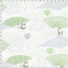 Tecido Estampado para Patchwork - Coleção Fazenda: Bunny Forest Cor 03 (0,50x1,40)