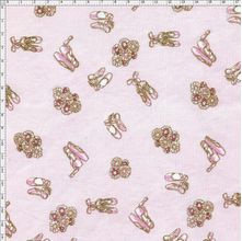 Tecido Estampado para Patchwork - Ballet: Bailarinas Sapatilhas (0,50x1,40)