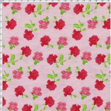 Tecido Estampado para Patchwork - Roses by Mirella Nakata: Rosas Média Rosê (0,50x1,40)