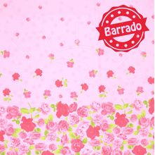 Tecido Estampado para Patchwork - Roses by Mirella Nakata: Barrado de Rosas Rose (0,50x1,40)