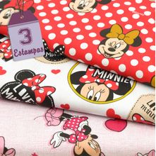 Kit de Tecido Minnie (30x70) 3 Estampas