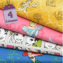 Kit de Tecido Princesas Disney (30x70) 4 Estampas