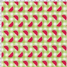 Tecido Estampado para Patchwork - Melan & Cia: Fatias no Xadrez Picnic (0,50x1,40)