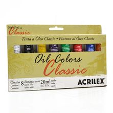 Tinta a Óleo Acrilex - Estojo com 8 Bisnagas