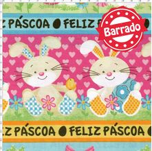 Tecido Estampado para Patchwork - Páscoa Barrado Páscoa Candy Cor 2164 (0,50x1,40)