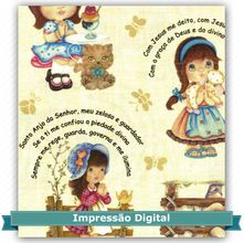 Tecido Estampado para Patchwork - Oração Meninas cor 01 (0,50x1,40)