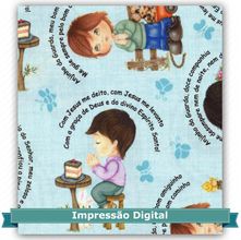 Tecido Estampado para Patchwork - Oração Meninos cor 01 (0,50x1,40)