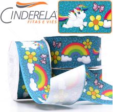 Fita Gorgurão Cinderela nº09 38mm com 10 Metros - Unicórnio 3