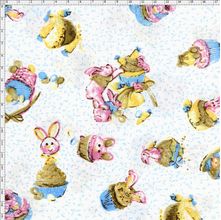 Tecido Estampado para Patchwork - Páscoa Cupcake de Páscoa cor 2 (0,50x1,40)